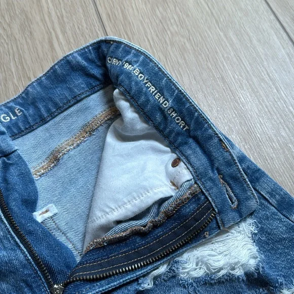 American Eagle Outfitters Blue Distressed Jean Shorts - Picture 8 of 10